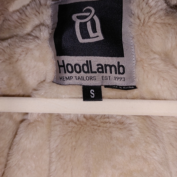 Navy Blue Hemp Hoodlamb Winter Coat - Picture 5 of 8